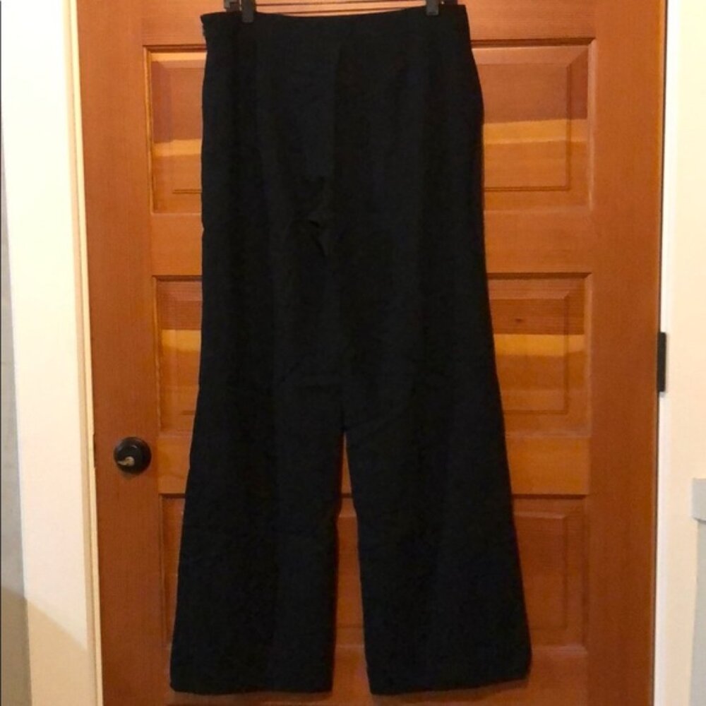 Vintage Chanel wool high rise wide leg side zip minimalist classic trouser pants - Picture 6 of 10